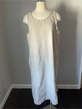 Erika Sleeveless Cream Maxi Dress linen/cotton